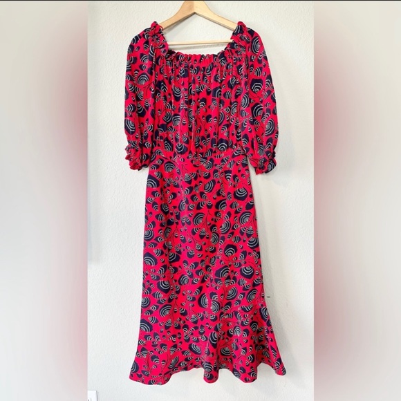 SALONI Grace Silk Off the Shoulder Dress - Picture 6 of 14